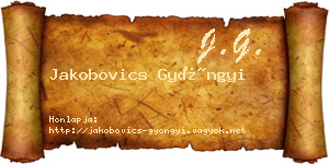 Jakobovics Gyöngyi névjegykártya